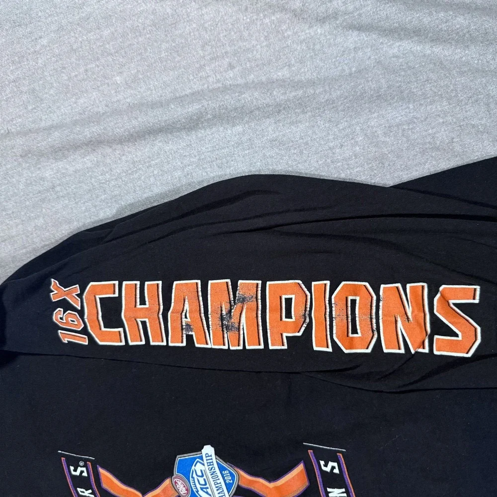 Clemson Tigers Shirt Mens XL Black NCAA Football ACC Champions 16x Back To‎ Back - Picture 3 of 9
